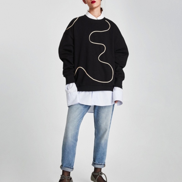 Zara Sweater long sleeves size S Black - Picture 5 of 8